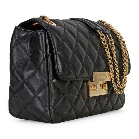 black and white quilted michael kors purse|Michael Kors black shoulder purse.